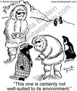 funny environment cartoon environmental global warming well suited penguin science scientist antarctica iceberg glaciers cold oceans warming expedition 1155